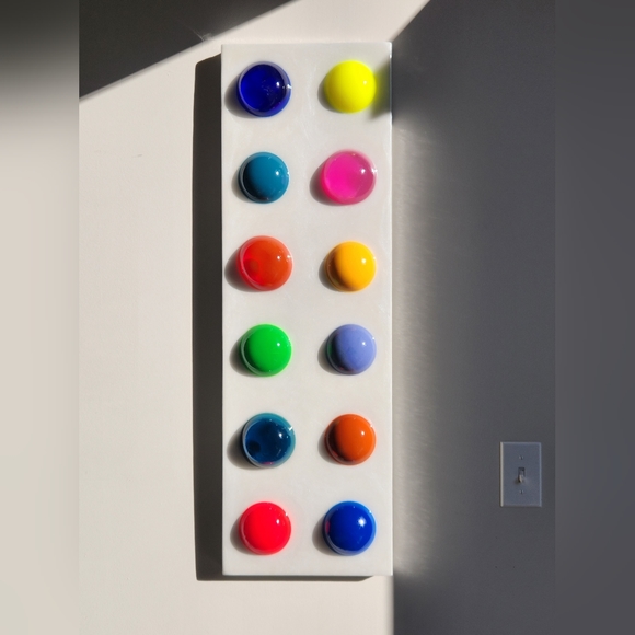 SOLD - Resin Art Bright Bold Energetic 1 of A Kind Artwork - Picture 11 of 16